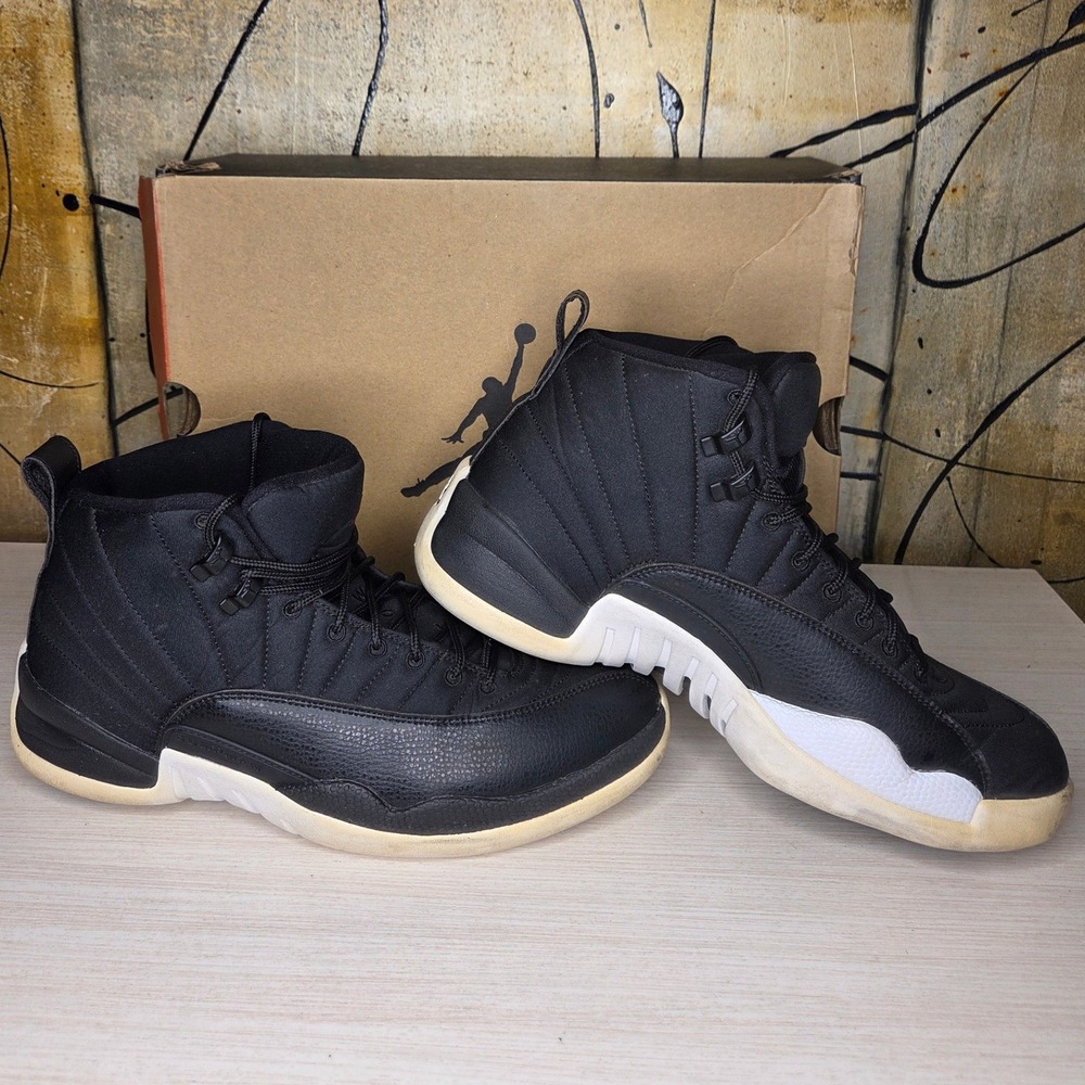 Air Jordan 12 Retro Neoprene Black Gym Red White 130690-004 Mens 9.5 High Top